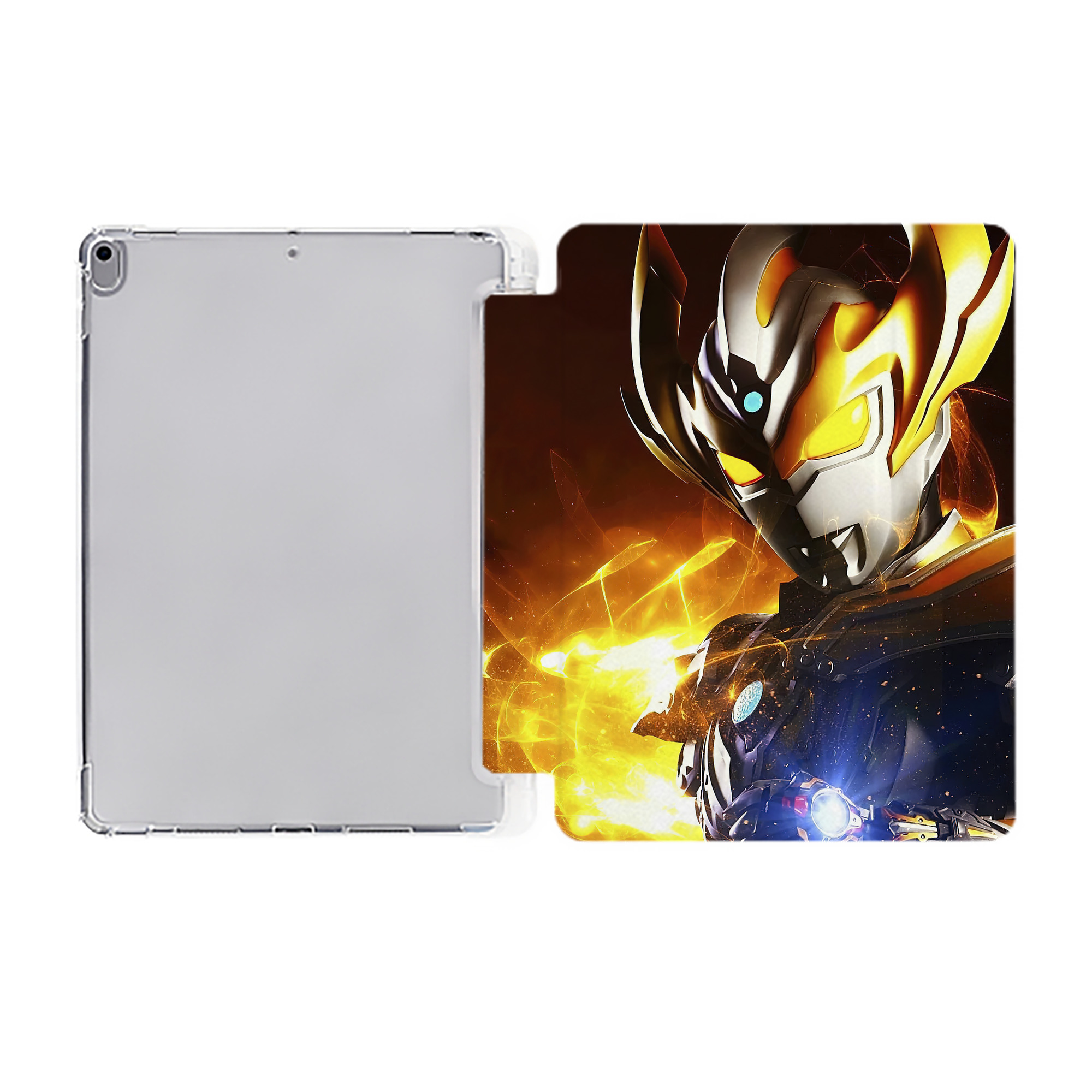 （画像用） ウルトラマン Ultraman IPad ケース ペン収納付き 三つ折りスタンド PUレザー×シリコン 対応機種9.5/10.5/10.9インチ